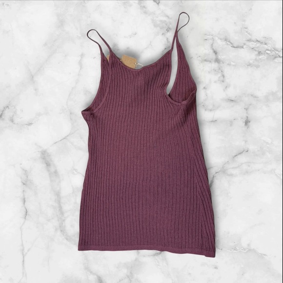 NWT Skims Sheer Knit Plunge Tank Top Beet Size 2X - Picture 3 of 4